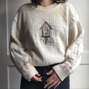 Beautiful Vintage embroidered knit sweater